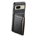 For Google Pixel 8 Crocodile Texture Card Bag Design Full Coverage Phone Case(Black)