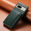 For Google Pixel 8 Crocodile Texture Card Bag Design Full Coverage Phone Case(Green)