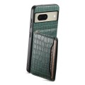 For Google Pixel 8 Crocodile Texture Card Bag Design Full Coverage Phone Case(Green)