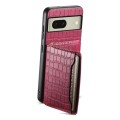 For Google Pixel 8 Crocodile Texture Card Bag Design Full Coverage Phone Case(Red)