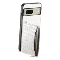 For Google Pixel 8 Crocodile Texture Card Bag Design Full Coverage Phone Case(White)