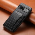 For Google Pixel 7 5G Crocodile Texture Card Bag Design Full Coverage Phone Case(Black)