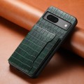 For Google Pixel 7 5G Crocodile Texture Card Bag Design Full Coverage Phone Case(Green)