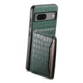 For Google Pixel 7 5G Crocodile Texture Card Bag Design Full Coverage Phone Case(Green)