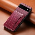 For Google Pixel 6a Crocodile Texture Card Bag Design Full Coverage Phone Case(Red)