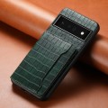For Google Pixel 6 Pro Crocodile Texture Card Bag Design Full Coverage Phone Case(Green)