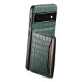 For Google Pixel 6 Pro Crocodile Texture Card Bag Design Full Coverage Phone Case(Green)