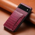 For Google Pixel 6 Crocodile Texture Card Bag Design Full Coverage Phone Case(Red)