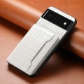 For Google Pixel 6 Crocodile Texture Card Bag Design Full Coverage Phone Case(White)