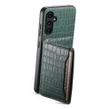 For Samsung Galaxy A14 Crocodile Texture Card Bag Design Full Coverage Phone Case(Green)