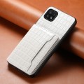 For Samsung Galaxy A22 5G Crocodile Texture Card Bag Design Full Coverage Phone Case(White)