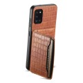 For Samsung Galaxy A31 4G Crocodile Texture Card Bag Design Full Coverage Phone Case(Brown)