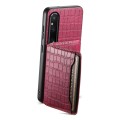 For Sony Xperia 1 V Crocodile Texture Card Bag Design Full Coverage Phone Case(Red)