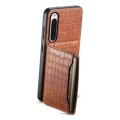 For Sony Xperia 10 V Crocodile Texture Card Bag Design Full Coverage Phone Case(Brown)