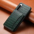 For Sony Xperia 10 V Crocodile Texture Card Bag Design Full Coverage Phone Case(Green)