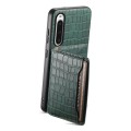 For Sony Xperia 10 V Crocodile Texture Card Bag Design Full Coverage Phone Case(Green)