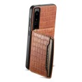For Sony Xperia 1 IV Crocodile Texture Card Bag Design Full Coverage Phone Case(Brown)