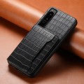 For Sony Xperia 1 IV Crocodile Texture Card Bag Design Full Coverage Phone Case(Black)