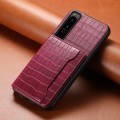 For Sony Xperia 1 IV Crocodile Texture Card Bag Design Full Coverage Phone Case(Red)