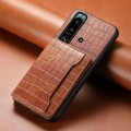 For Sony Xperia 5 III Crocodile Texture Card Bag Design Full Coverage Phone Case(Brown)