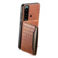 For Sony Xperia 5 III Crocodile Texture Card Bag Design Full Coverage Phone Case(Brown)