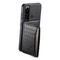 For Sony Xperia 5 III Crocodile Texture Card Bag Design Full Coverage Phone Case(Black)