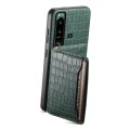 For Sony Xperia 5 III Crocodile Texture Card Bag Design Full Coverage Phone Case(Green)