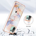 For Xiaomi Mi 11 Lite Marble Pattern IMD Card Slot Phone Case(Galaxy Marble White)