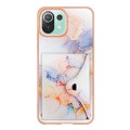For Xiaomi Mi 11 Lite Marble Pattern IMD Card Slot Phone Case(Galaxy Marble White)
