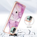For Xiaomi Mi 11 Lite Marble Pattern IMD Card Slot Phone Case(Pink Purple Gold)