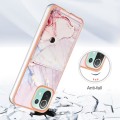 For Xiaomi Mi 11 Lite Marble Pattern IMD Card Slot Phone Case(Rose Gold)