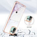 For Xiaomi Mi 11 Lite Marble Pattern IMD Card Slot Phone Case(White Purple)