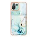 For Xiaomi Mi 11 Lite Marble Pattern IMD Card Slot Phone Case(Green)