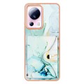 For Xiaomi 13 Lite 5G Marble Pattern IMD Card Slot Phone Case(Green)