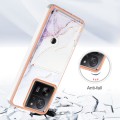 For Xiaomi 13T / 13T Pro Marble Pattern IMD Card Slot Phone Case(White Purple)