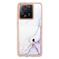 For Xiaomi 13T / 13T Pro Marble Pattern IMD Card Slot Phone Case(White Purple)