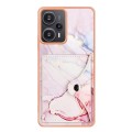 For Xiaomi Poco F5 5G / Redmi Note 12 Turbo Marble Pattern IMD Card Slot Phone Case(Rose Gold)