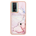 For Xiaomi Poco F5 Pro 5G / Redmi K60 Marble Pattern IMD Card Slot Phone Case(Rose Gold)