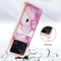 For Xiaomi Poco M4 Pro 4G Marble Pattern IMD Card Slot Phone Case(Pink Purple Gold)