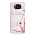 For Xiaomi Poco X3 NFC Marble Pattern IMD Card Slot Phone Case(Rose Gold)