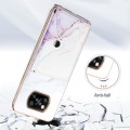 For Xiaomi Poco X3 NFC Marble Pattern IMD Card Slot Phone Case(White Purple)
