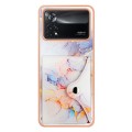 For Xiaomi Poco X4 Pro 5G Marble Pattern IMD Card Slot Phone Case(Galaxy Marble White)