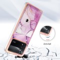 For Xiaomi Poco X4 Pro 5G Marble Pattern IMD Card Slot Phone Case(Pink Purple Gold)