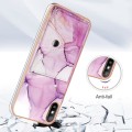 For Xiaomi Redmi 9A Marble Pattern IMD Card Slot Phone Case(Pink Purple Gold)