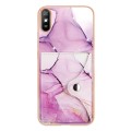 For Xiaomi Redmi 9A Marble Pattern IMD Card Slot Phone Case(Pink Purple Gold)