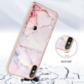 For Xiaomi Redmi 9A Marble Pattern IMD Card Slot Phone Case(Rose Gold)