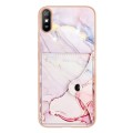 For Xiaomi Redmi 9A Marble Pattern IMD Card Slot Phone Case(Rose Gold)