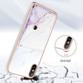 For Xiaomi Redmi 9A Marble Pattern IMD Card Slot Phone Case(White Purple)