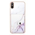 For Xiaomi Redmi 9A Marble Pattern IMD Card Slot Phone Case(White Purple)