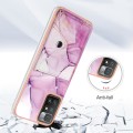 For Xiaomi Redmi 10 Marble Pattern IMD Card Slot Phone Case(Pink Purple Gold)